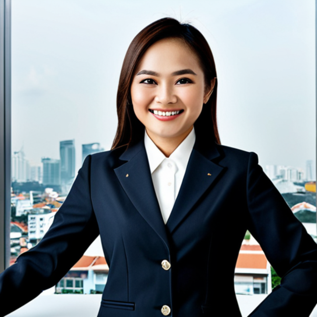 넛지 활용을 위한 실용적인 도구와 기법 - **Prompt 1:** "A Thai businesswoman in a tailored, modest business suit, smiling confidently in a mo...