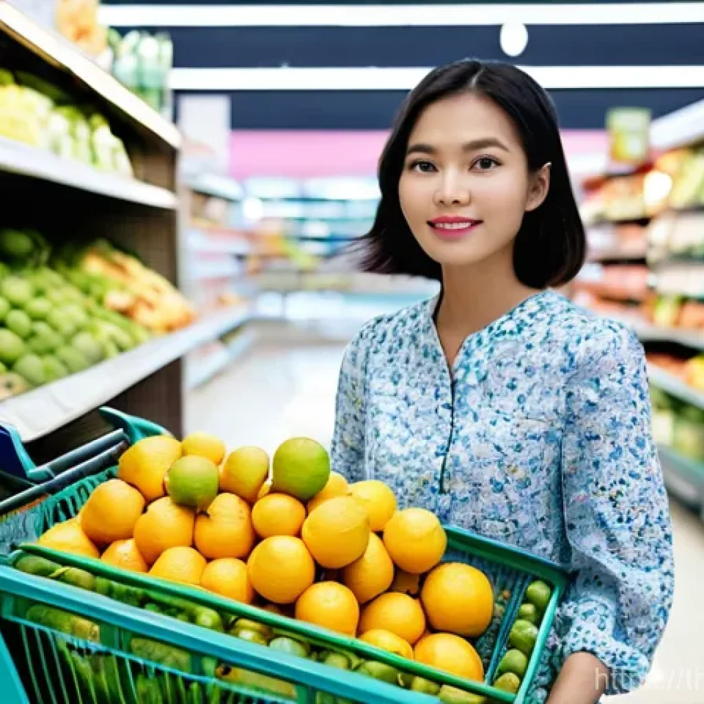 넛지 기법을 활용한 소비자 행동 변화 - **Prompt for "Thai Supermarket Nudge"**:
"A vibrant, eye-level shot inside a brightly lit, moder...