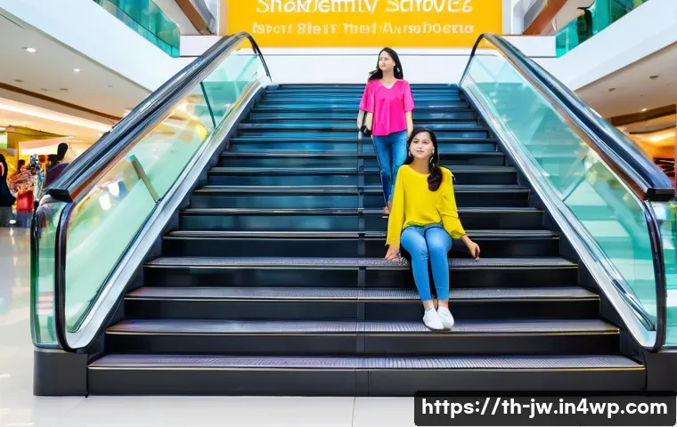 넛지 기법과 인센티브 설계의 비교 - A vibrant, eye-level shot inside a modern, clean Thai shopping mall or public building during the da...