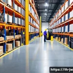 넛지 기법을 활용한 물류 최적화 방법 - **Prompt for Warehouse Safety Nudge:**
    "A clean, brightly lit, modern logistics warehouse interi...