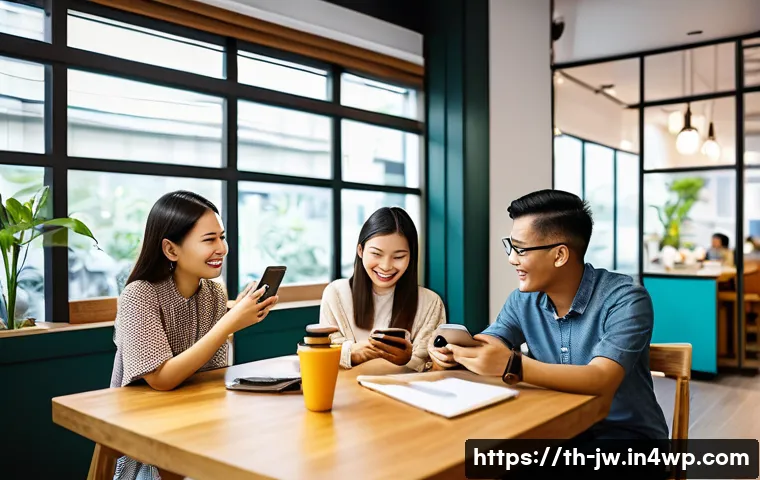 넛지 기법으로 고객 피드백 수집하기 - A friendly and relaxed office scene in Bangkok with diverse Thai adults casually discussing a produc...