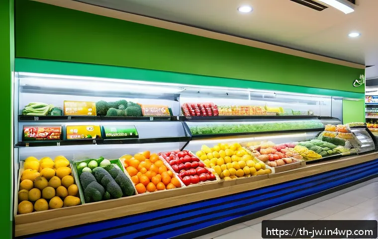 넛지 기법을 통한 사회적 변화 촉진하기 - A vibrant Thai convenience store interior showcasing a healthy lifestyle nudge: fresh vegetables and...